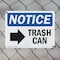 Signmission Trash Can (Right Arrow), 18 in W x Rectangle, Plastic OS-2PACK-NS-P-1218-L-18724 - alternate 2